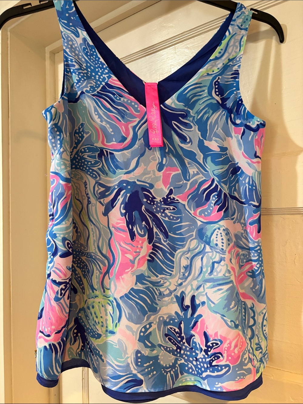 Lilly Pulitzer Multicolor Blue Pink Seafoam Printed Florin Tank XXS
